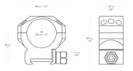 Hawke Tactical 30mm 2-delige Kijkermontage 9-11mm