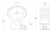 Hawke Tactical 34mm 2-delige Kijkermontage Weaver/Picatinny